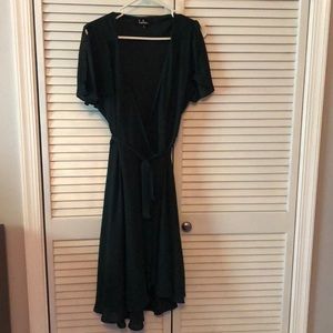 Lulu’s Emerald Green Midi Wrap Dress